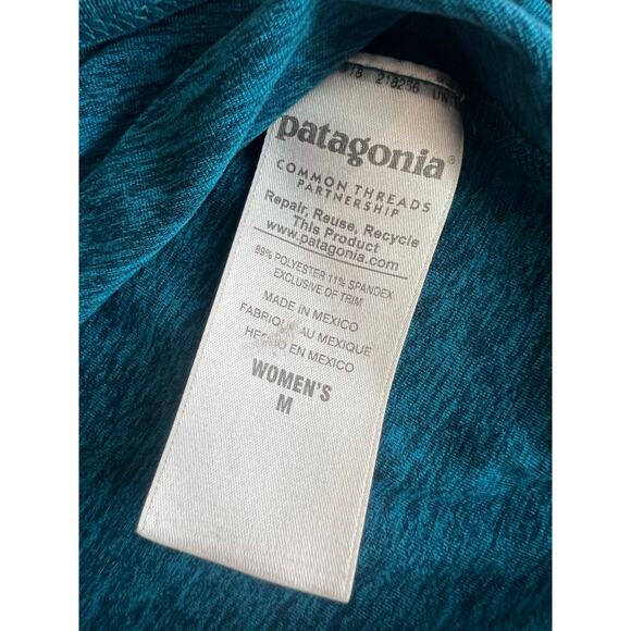 Patagonia Fleur Racerback Activewear Yoga Tank Top Size Medium Teal - Picture 6 of 11